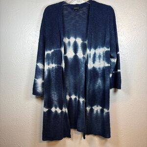 Torrid Blue And White Tie Dye Knit Cardigan Torrid Size 0 Open Front